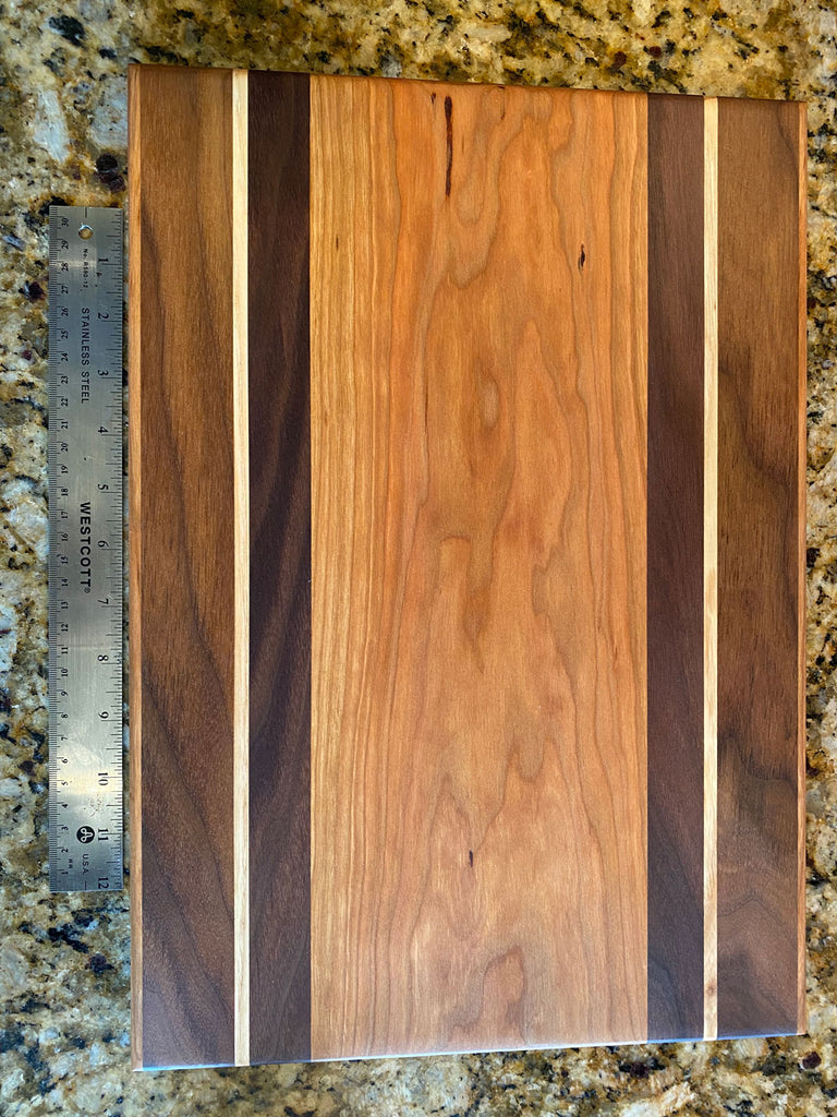 Black Walnut with a Cherry Face and Tiger Maple Striping