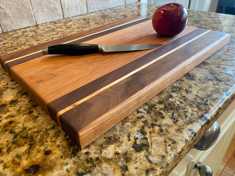 Black Walnut with a Cherry Face and Tiger Maple Striping